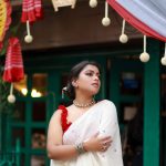 red handloom cotton blouse